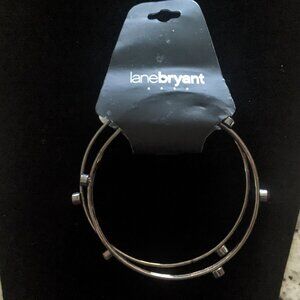 Lane Bryant Bangle Bracelets Stack Of 2 Smoketone Metal Bracelets New